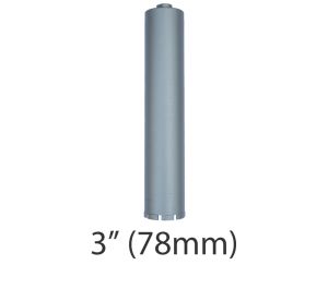 Core Drill Diamond for Concrete 3 inch diameter x 15 inch Deep Sintered Diamond Core Drill Bit 5/8-11 UNC Thread For Adaptor 76mm x 400mm