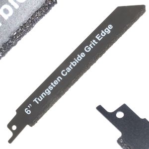 Carbide Reciprocating Saw Blade 6 inch 152mm Tungsten Grit Reciprocating Saw Blade - Universal Fit