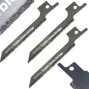 Carbide Reciprocating Blade Scrolling for Curves 3 1/2 inch 86mm Scrolling Tungsten Grit Reciprocating Saw Blade - Universal Fit
