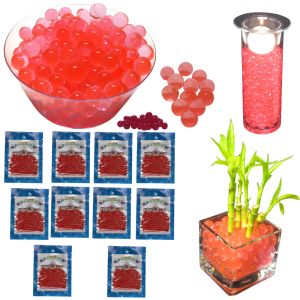 Water Beads for Floating Candles Red Water Marbles for Plants 10 x 10g Bags Vase Fillers for Wedding Centerpieces