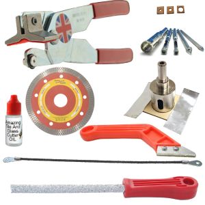 Amazing Tile And Glass Cutter Kit 4 Red Handles Right Handed