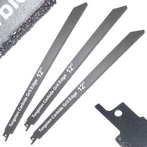 12 inch Carbide Reciprocating Blade 3 Pack 300mm Tungsten Grit Reciprocating Saw Blade - Universal Fit