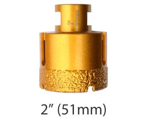 2" Vacuum Brazed Diamond Core Drill Bit (51mm) 5/8-11 UNC Thread For Angle Grinder