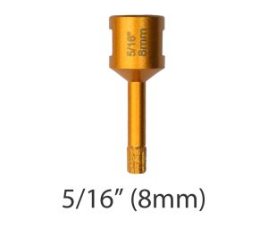 5/16" Vacuum Brazed Diamond Core Drill Bit (8mm) 5/8-11 UNC Thread For Angle Grinder