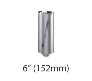 6" (152mm) dia. X 150mm Long Sintered Diamond Core Drill Bit 5/8-11UNC Thread