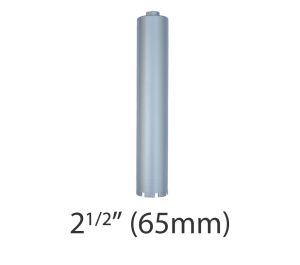  2 1/2" (65mm) dia. X 400mm Long Sintered Diamond Core Drill Bit 5/8-11UNC Thread