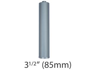 3 1/2" (85mm) dia. X 400mm Long Sintered Diamond Core Drill Bit 5/8-11UNC Thread