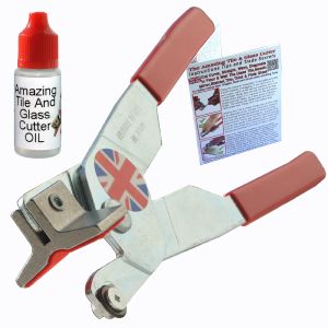Glass Cutter for Cutting Mirrors Stained Glass and Thick Glass with Glass Cutting Oil and Easy Instructions